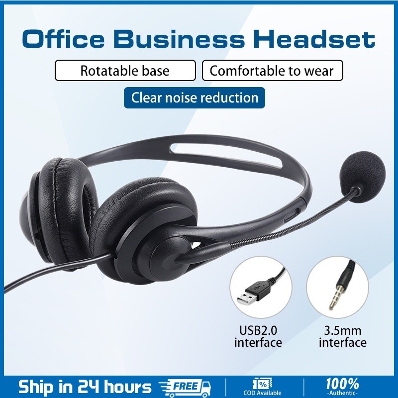 USB Headset Noise Cancellation 3.5mm&USB Call Center Headphone With Microphone Mic Noise Cancelling