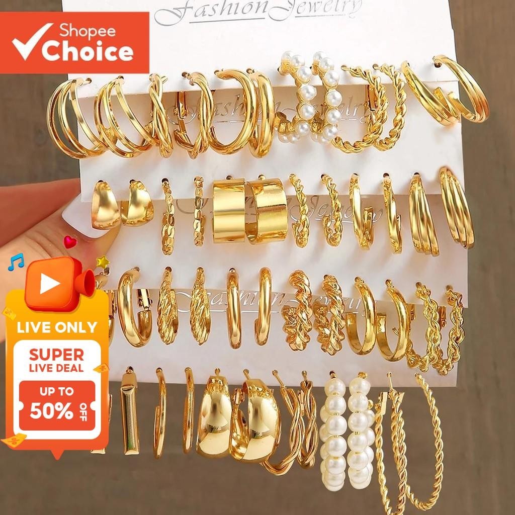 Luxury Gold Hoop Earrings Set Elegant Butterfly Heart Earring for Women Accessories Hypoallergenic