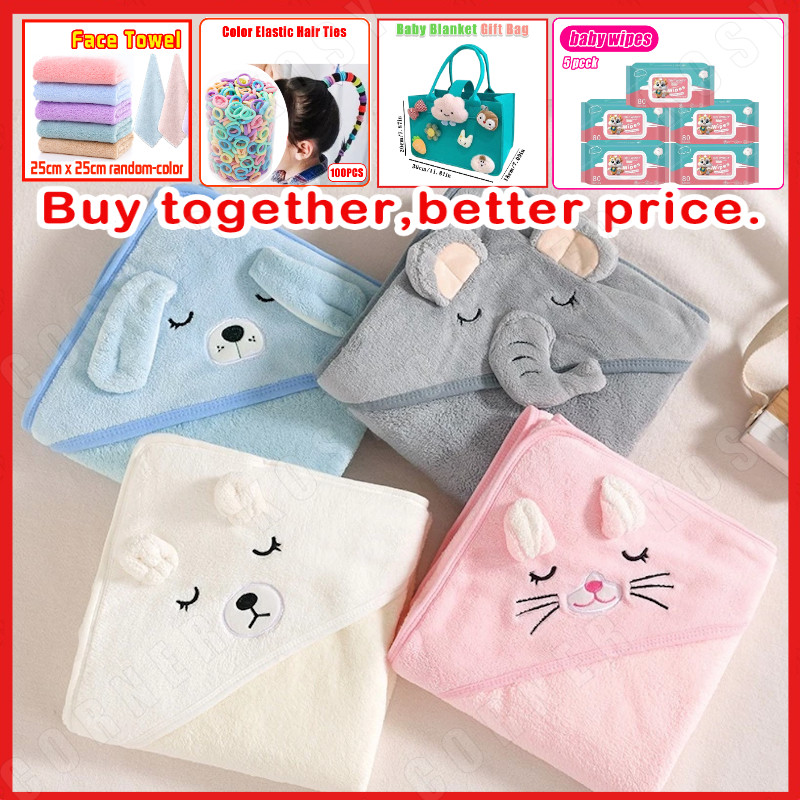 Baby Hooded Blanket Set,Ideal for Bath Time.Unisex Pranela Towel Blanket for Boys & Girls