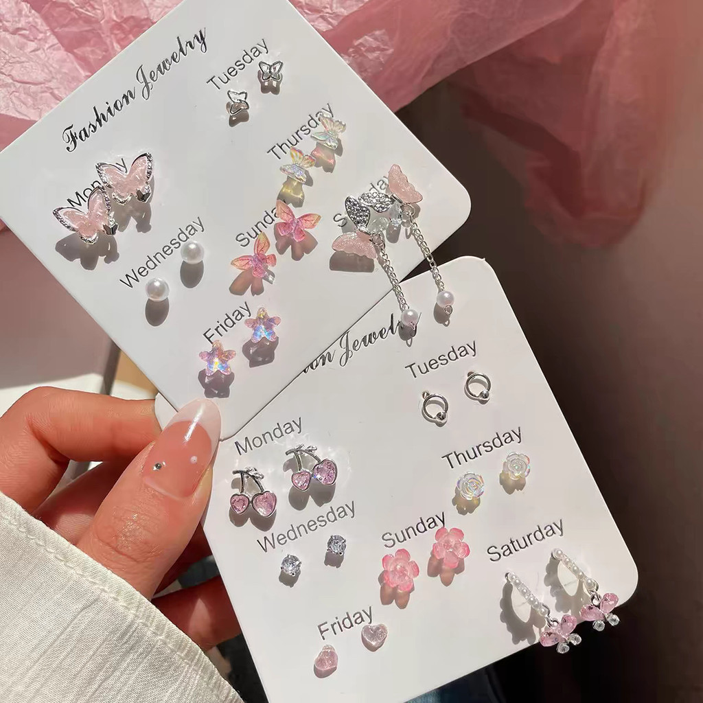 2025 New Style One Week Earrings Set Women