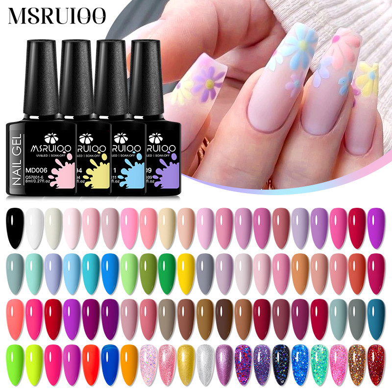 MSRUIOO 8ml Summer Neon Nail Gel Polish Semi Permanent Nail Art Manicure Soak Off LED UV Gel Nail Va