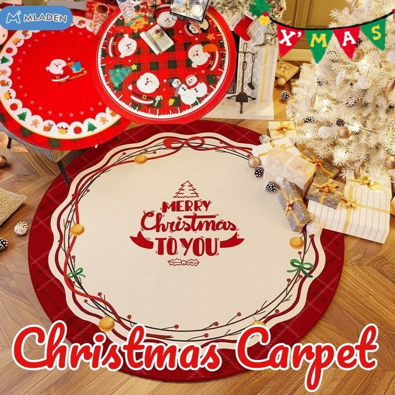 MLADEN Christmas Carpet Christmas Tree Base Mat Non-slip Round Cotton Carpet Festival Xmas Decor
