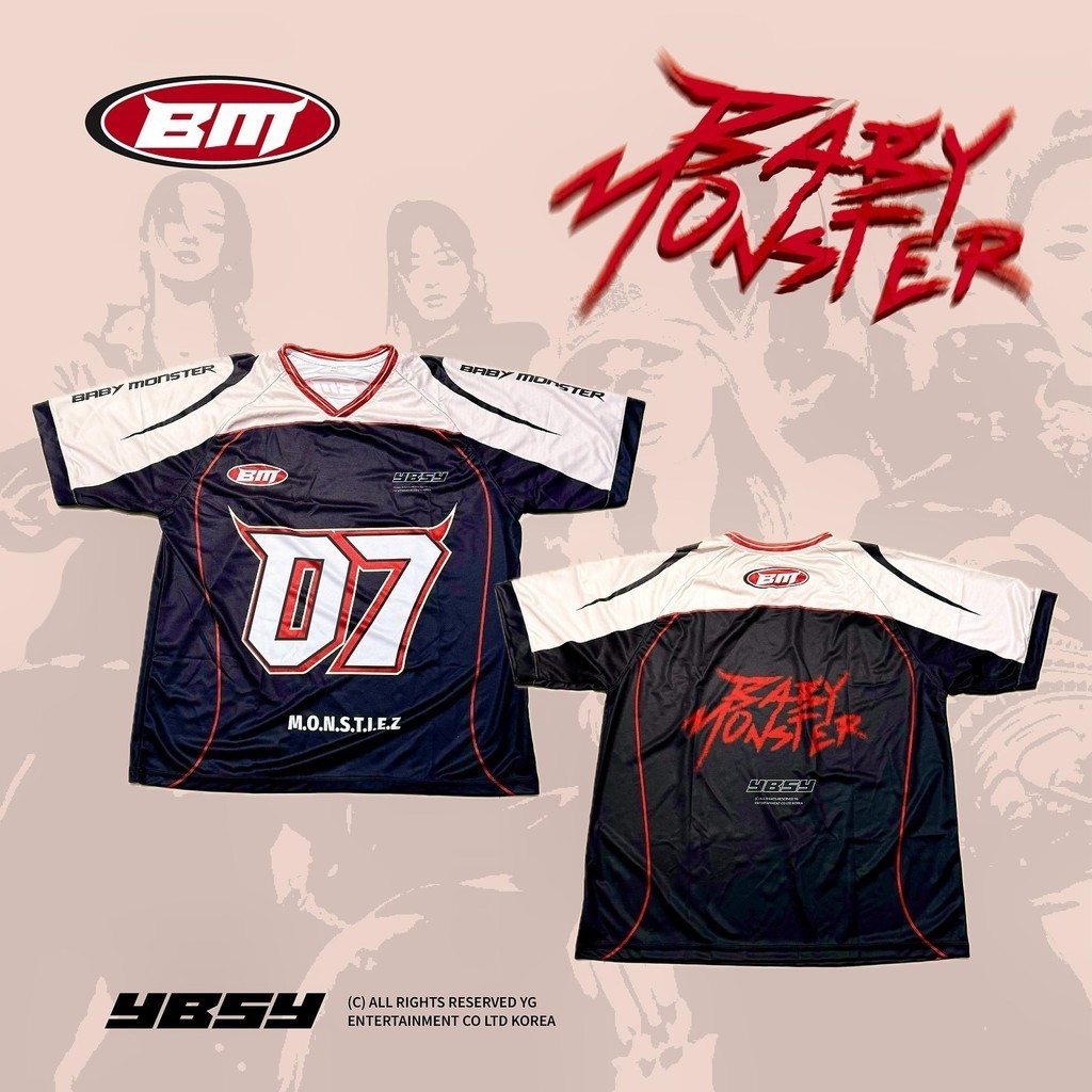 babymonster JERSEY ジャージ T シャツ 白 Babymonster Official Jersey T-Shirt One Size White Pop-Up