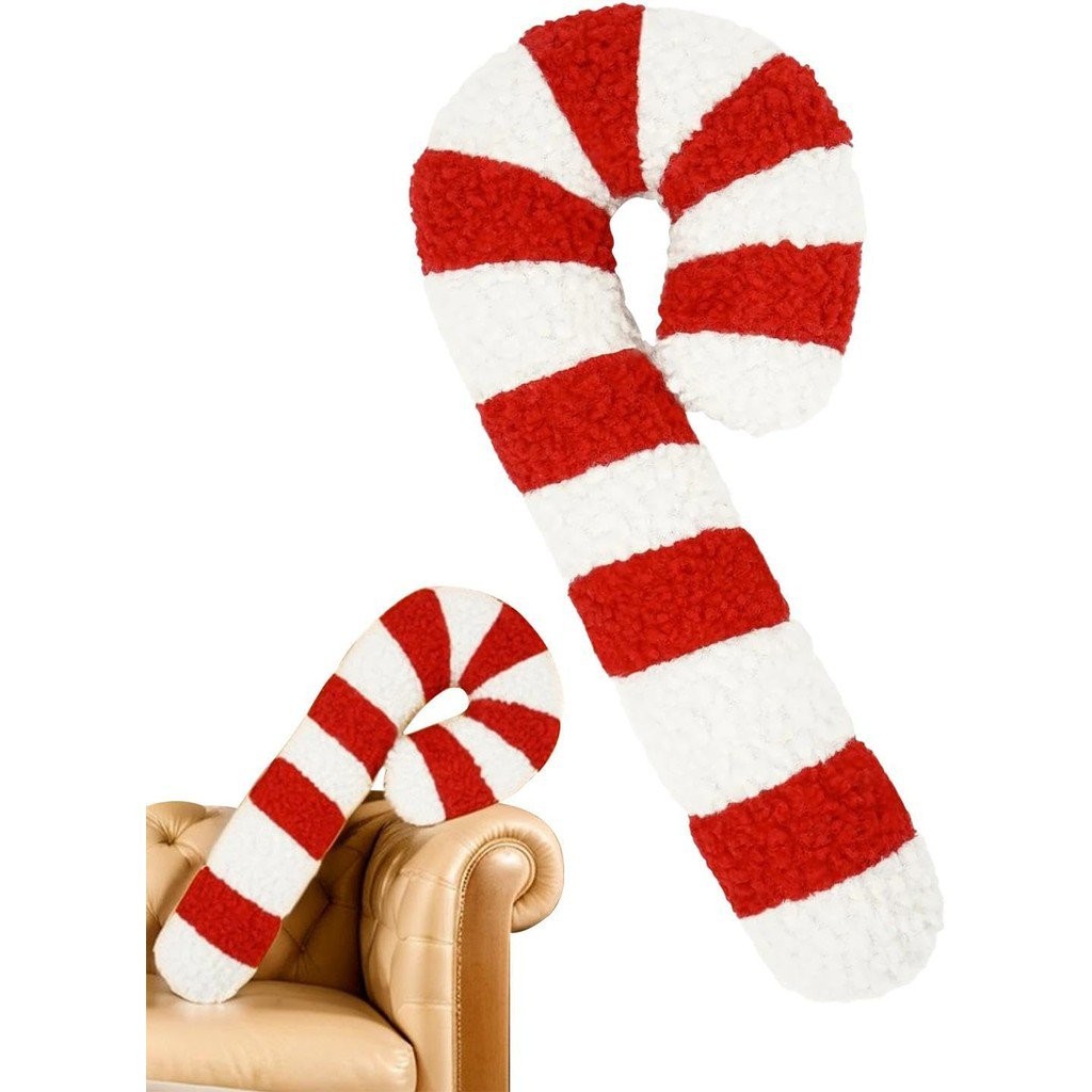 Christmas Candy Cane Pillow,Plush Throw Pillows,Candy Cane Cushion,Christmas Pillows,Decorative Cand