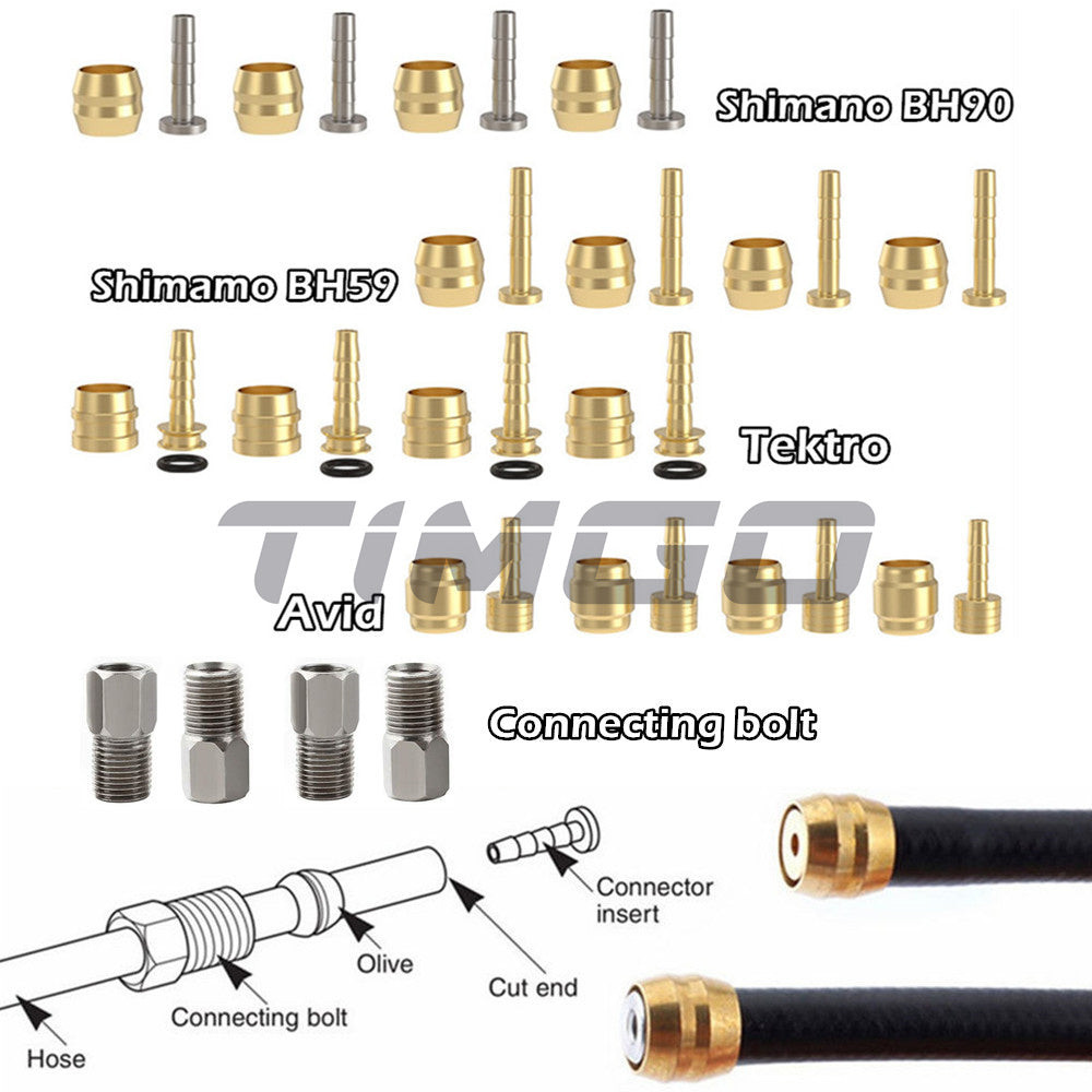 4 Cặp MTB Xe Đạp Đường Bộ Phanh Thủy Lực Đầu Nối Ống Ô Liu Chèn Ép Vít Phù Hợp Với Shimano SM-BH59 / BH90 Tektro Sram Avid