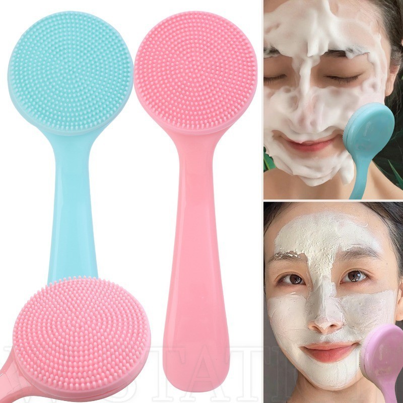 Facial Massage Wash Brush - Soft Silicone Face Cleaning Brush - Round Head, Remove Blackheads, Exfoliating, Deep Pore Cleansing Scrubber - Beauty Skin Care Tools