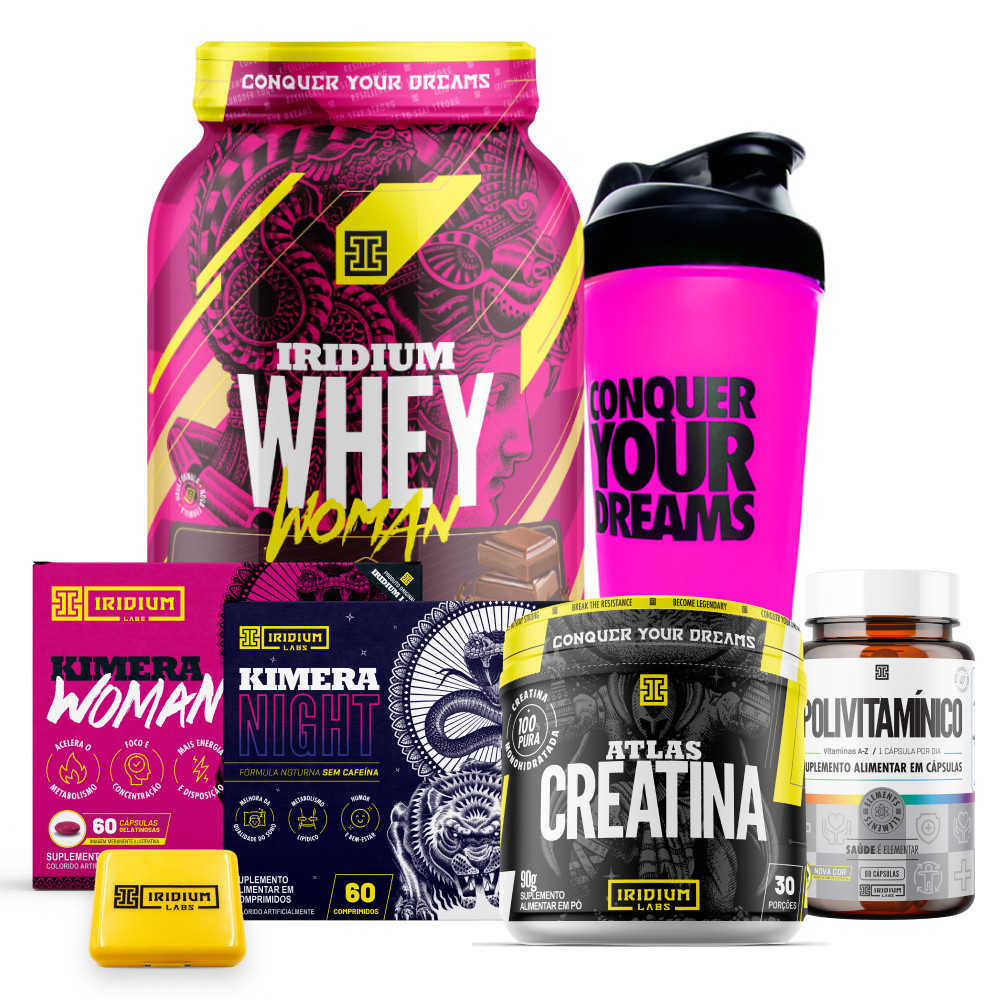 Whey Protein Woman + Creatina 90g + Kimera Woman + Kimera Night + Polivitaminico 60comps + Coquetele