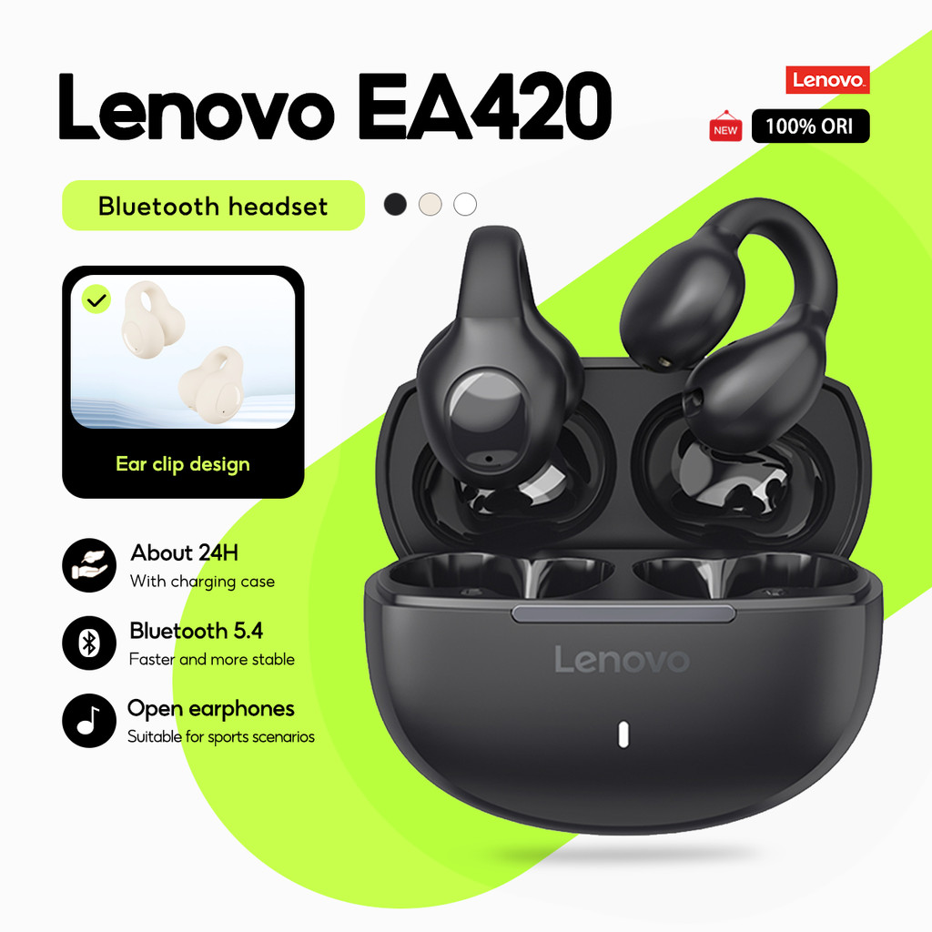 Lenovo Earbuds EA420 Bluetooth Wireless Earbuds TWS U-shaped Ear Clip Type Earphone Bluetooth 5.4 To