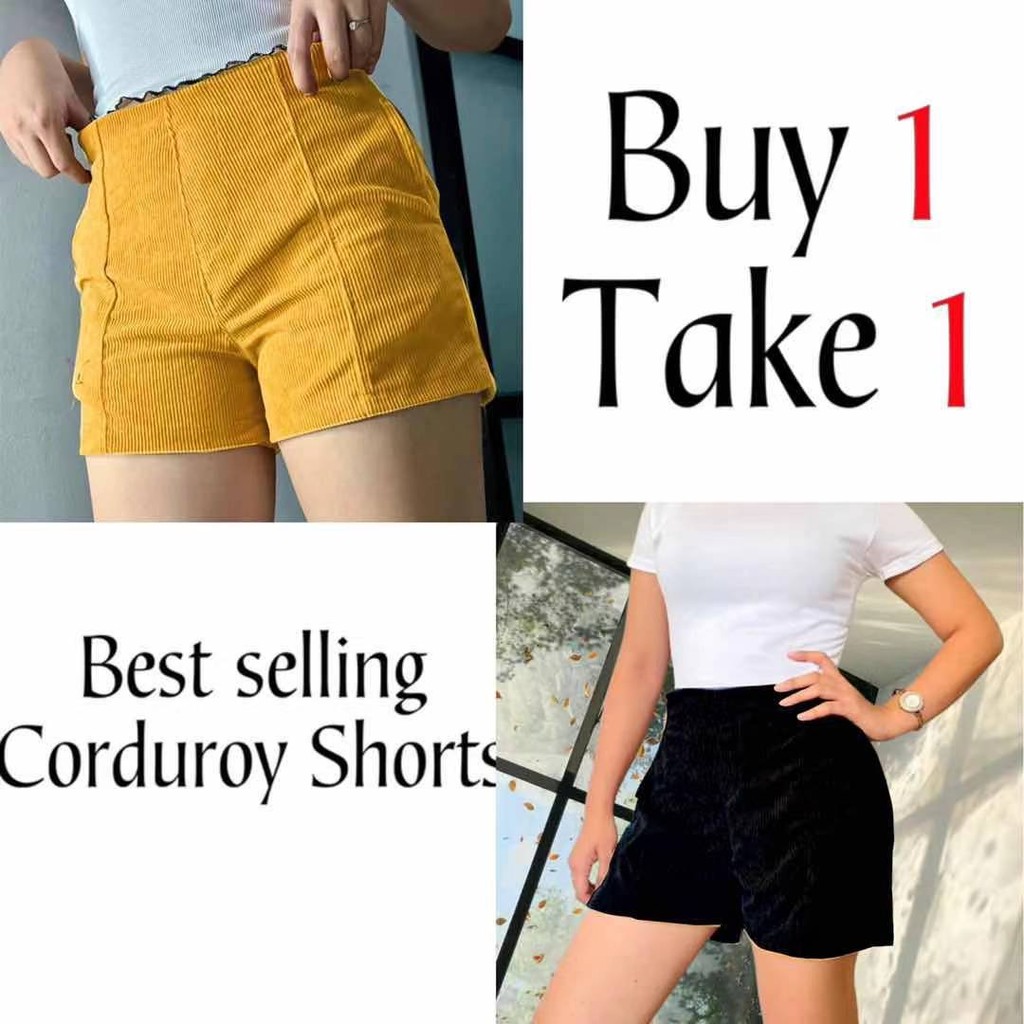 HighWaist Corduroy MAKAPALShorts for Women Plain CorduroyWomenswearComfortable Garterized