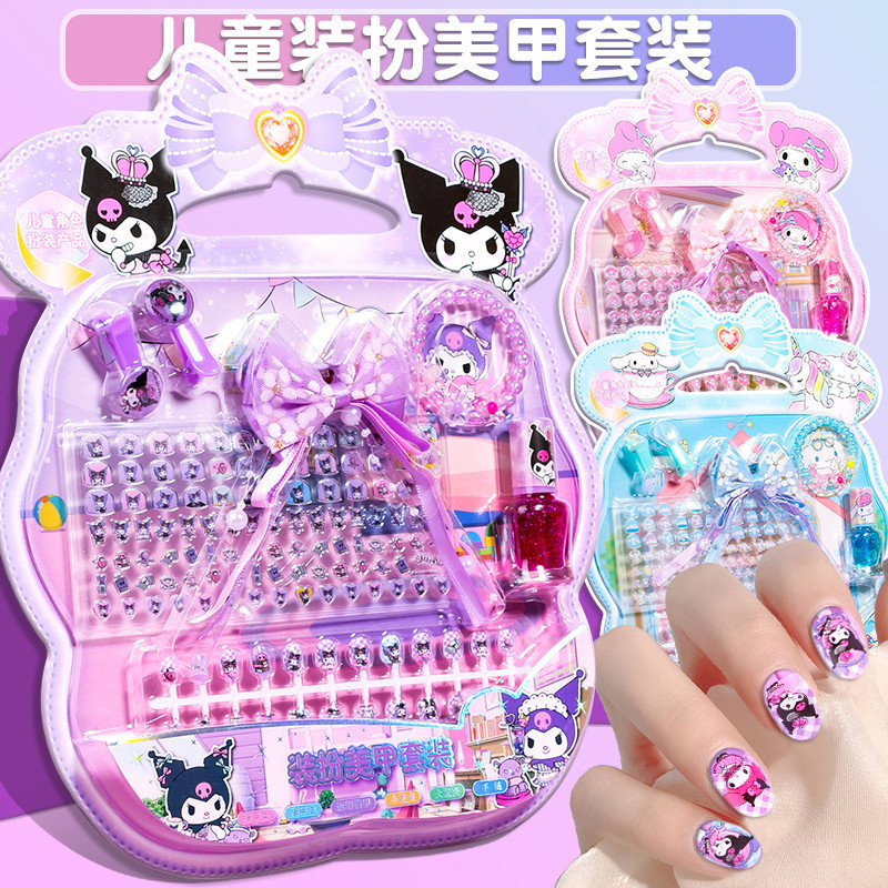 Kids Sanrio Kuromi Nails Nails Melody Girls Stickers Toenail Girl Cute Kuromi Children Stickers Set