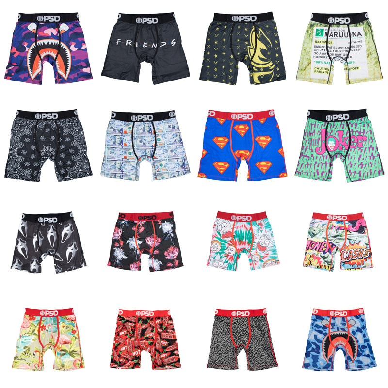 1Pcs Nylon Breathable Men's Boxershorts Fashion Printed Mens Underpants Sexy Men Boxer Briefs Trunks