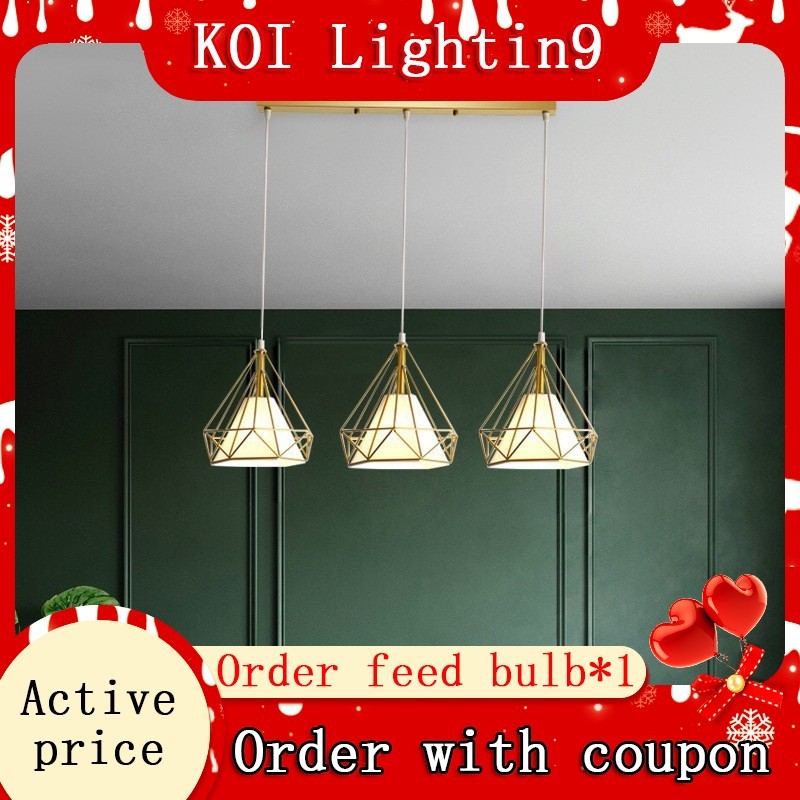 Nordic modern dining chandelier led chandelier Restaurant lamps three head ceiling dining hanging