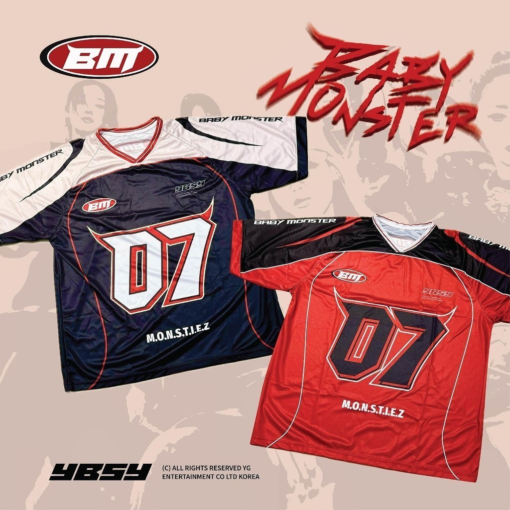 babymonster JERSEY ジャージ T シャツ 赤 babymonster CROP JERSEY ジャージ T シャツ 赤 - メルカリ