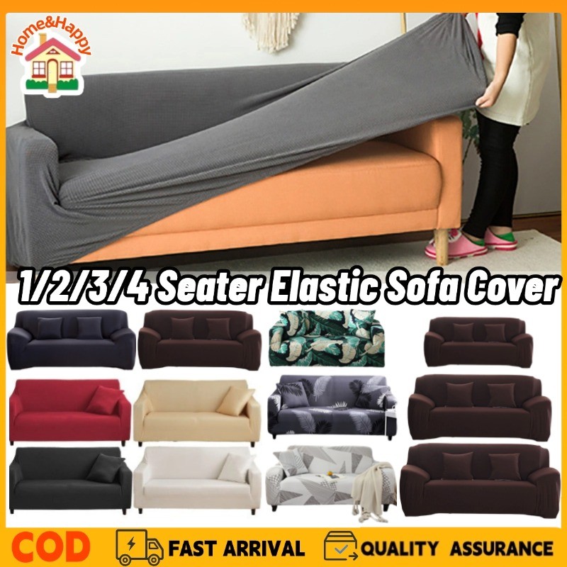 1/2/3/4 Seater Elastic Sofa Cover Stretchable Regular/L Shape All-inclusive Protector Sofa Cover