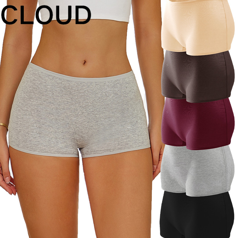 3 PCS Cotton Boxers Panties Mid-Waist Underwear Anti-Glare Safety Short Pants Seamless Underpants