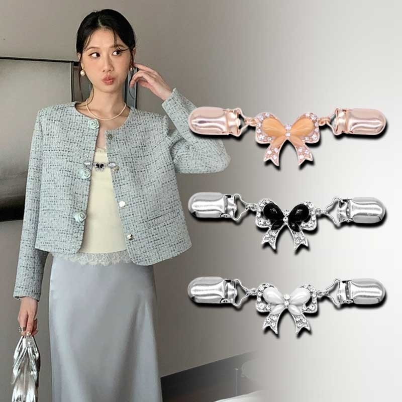 【SUNNYYUAN】 European and American Retro Sweater Shawl Clip for Women, Retro Cardigan Collar Clip for