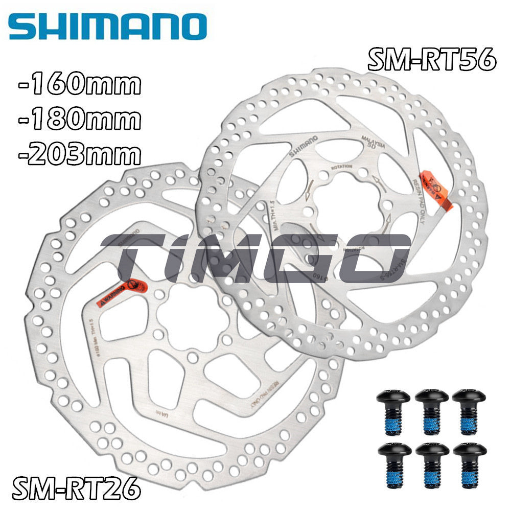 Shimano Alivio Deore SM-RT26 SM-RT56 MTB Xe Đạp Đường Bộ Phanh Đĩa Cánh Quạt Thép Không Gỉ 6 Bu Lông 160mm 180mm Có Bu Lông