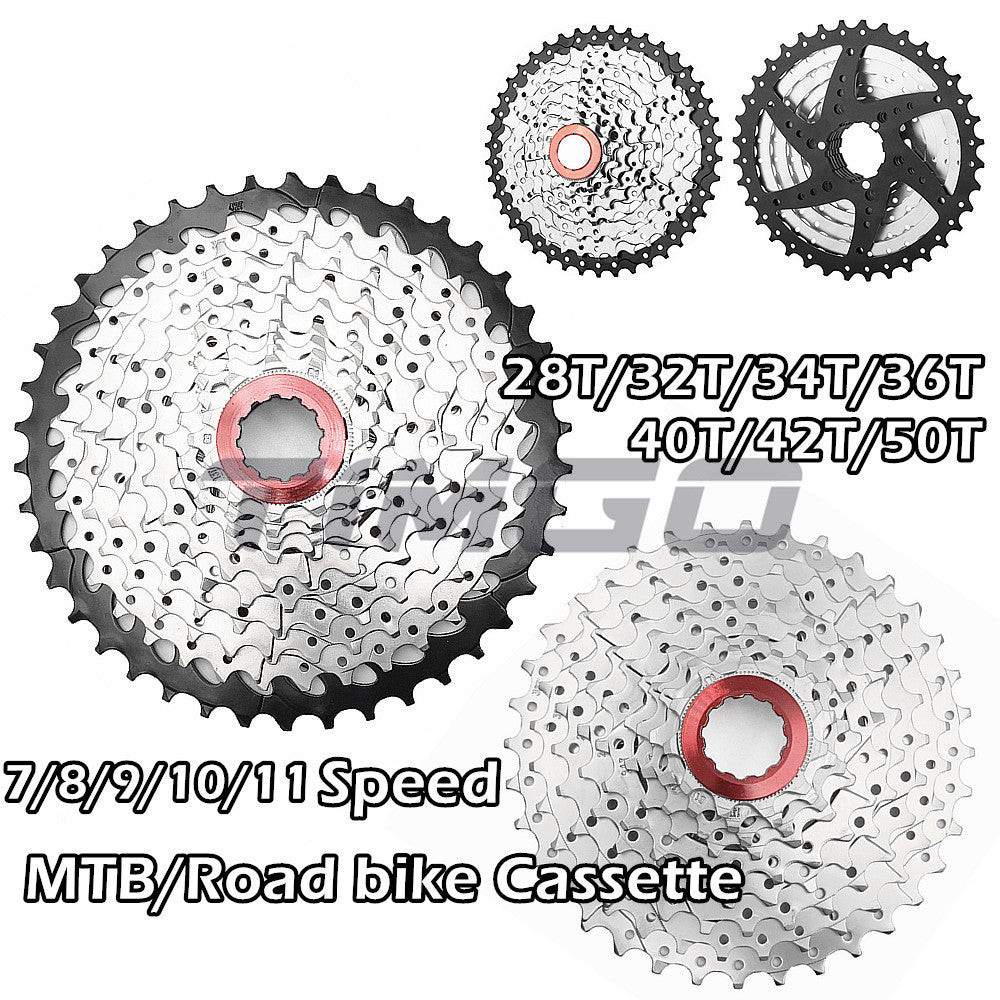 Xe Đạp Gấp Đường Núi MTB 7 / 8 / 9 / 10 / 11 Tốc Độ Cassette Cogs Bánh Xích Khóa Đỏ Vòng 11-28T 12-32T 11-34T 11-36T 11-40T 11-42T Tương Thích Cho Shimano Altus Acera Alivio Deore Sram