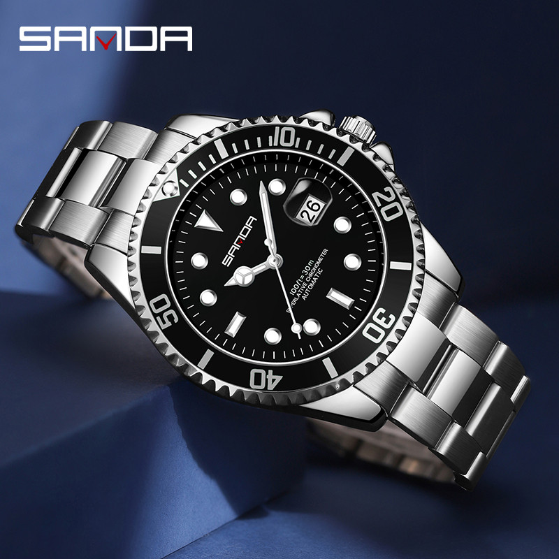 SANDA Successful Men's Sparkling Charm Automatic Mechanical Watch Business Boss Reflects Temperament