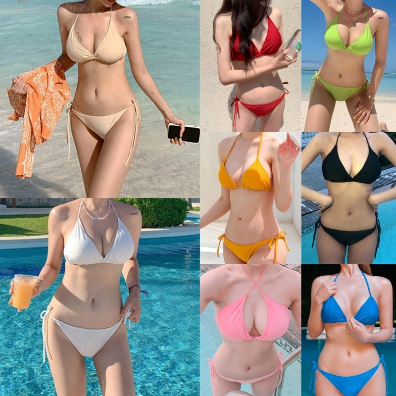 Swimsuit for Women, Fashionable and Sexy Korean Style Bikini Two-piece Swimsuit, Travel Hot Spring B