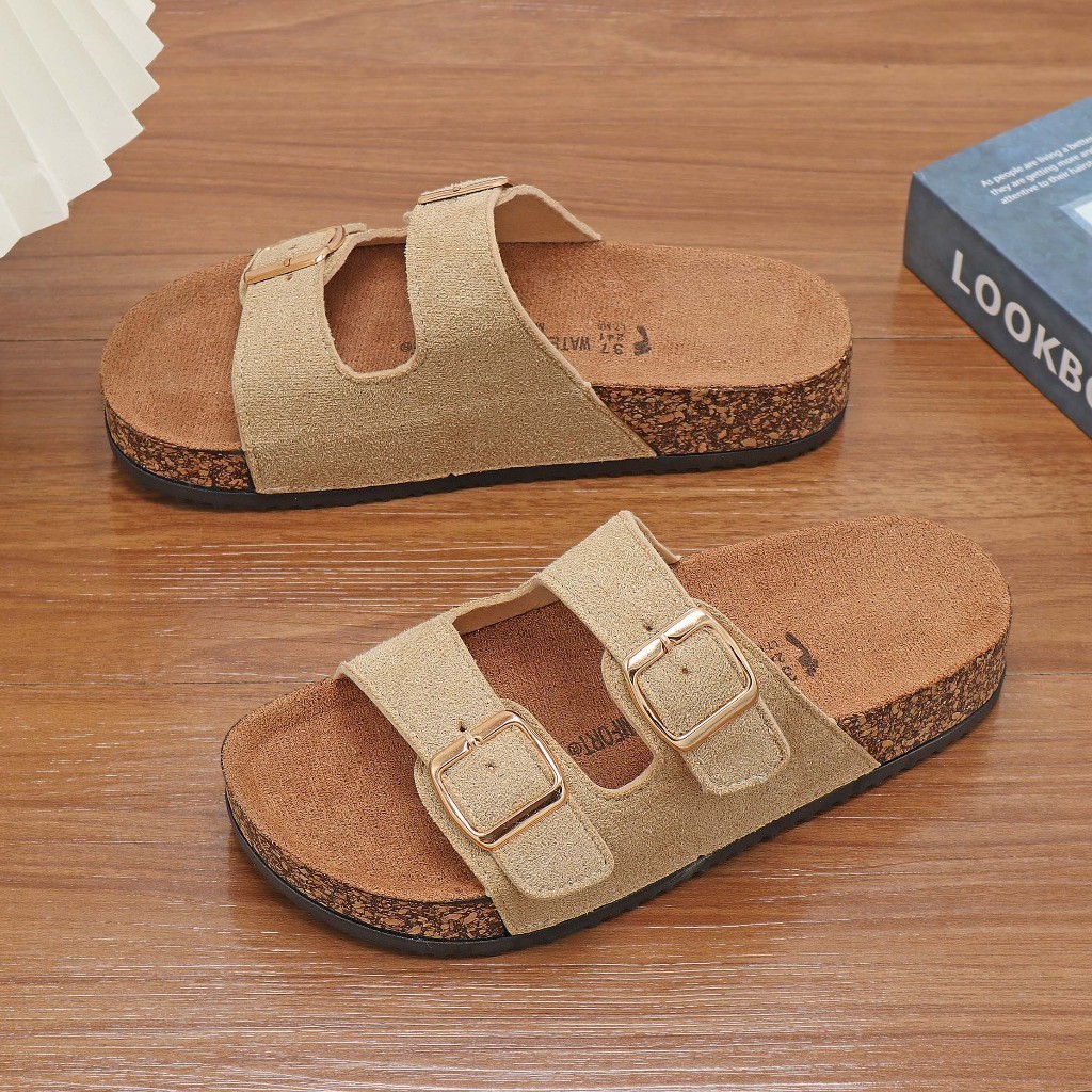 NC 2025 New Korea Plush Surface Flat Sandals For Women Non-Slip High-End Slippers Lightweight and