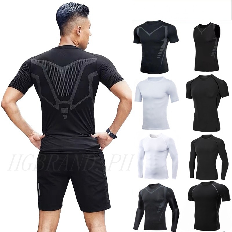 Men's Compression Fitness Long Sleeve Shirt Tights Basketball Gym Shirt for Men