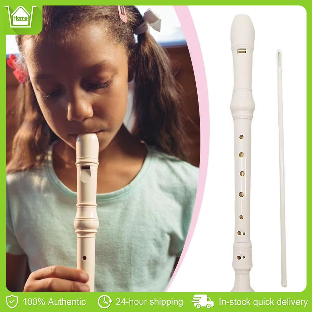 8 Hole Clarinet Long Flute Musical Instrument Music Education with Cleaning Stick for Children