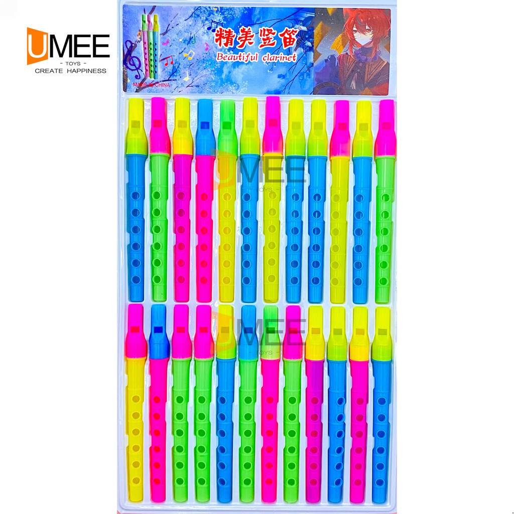 24Pcs Party Gift Clarinet Plastic Musical Flute Pad for Party Gift-Loot bag Filler