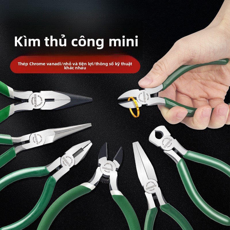 Kìm thủ công Mini 17cm Kìm kim-Nose Kìm chéo Kìm dây Kìm không răng Kìm kim-Không