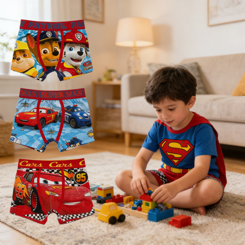 Haphapph 6pcs Cartoon Character Boxer Short for Kid’s boys and girls Cute Underwear 2-9 years old
