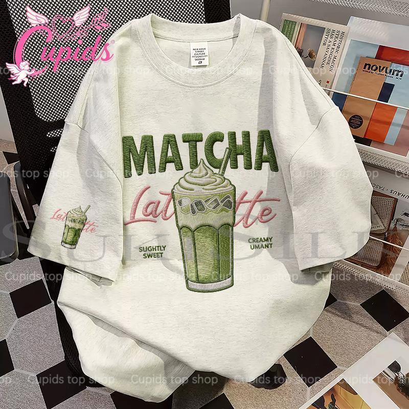 Men's/Women's Casual T-shirt Sweet Imitation Embroidery Texture Green Series Food Pattern Printing