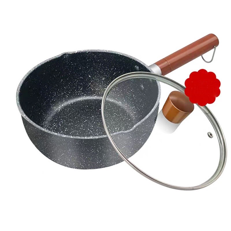 16-22cm Sauce Pan with Lid Fried Boil Baby Food Milk Non-stick Cooking Pot Cooker Kitchenware