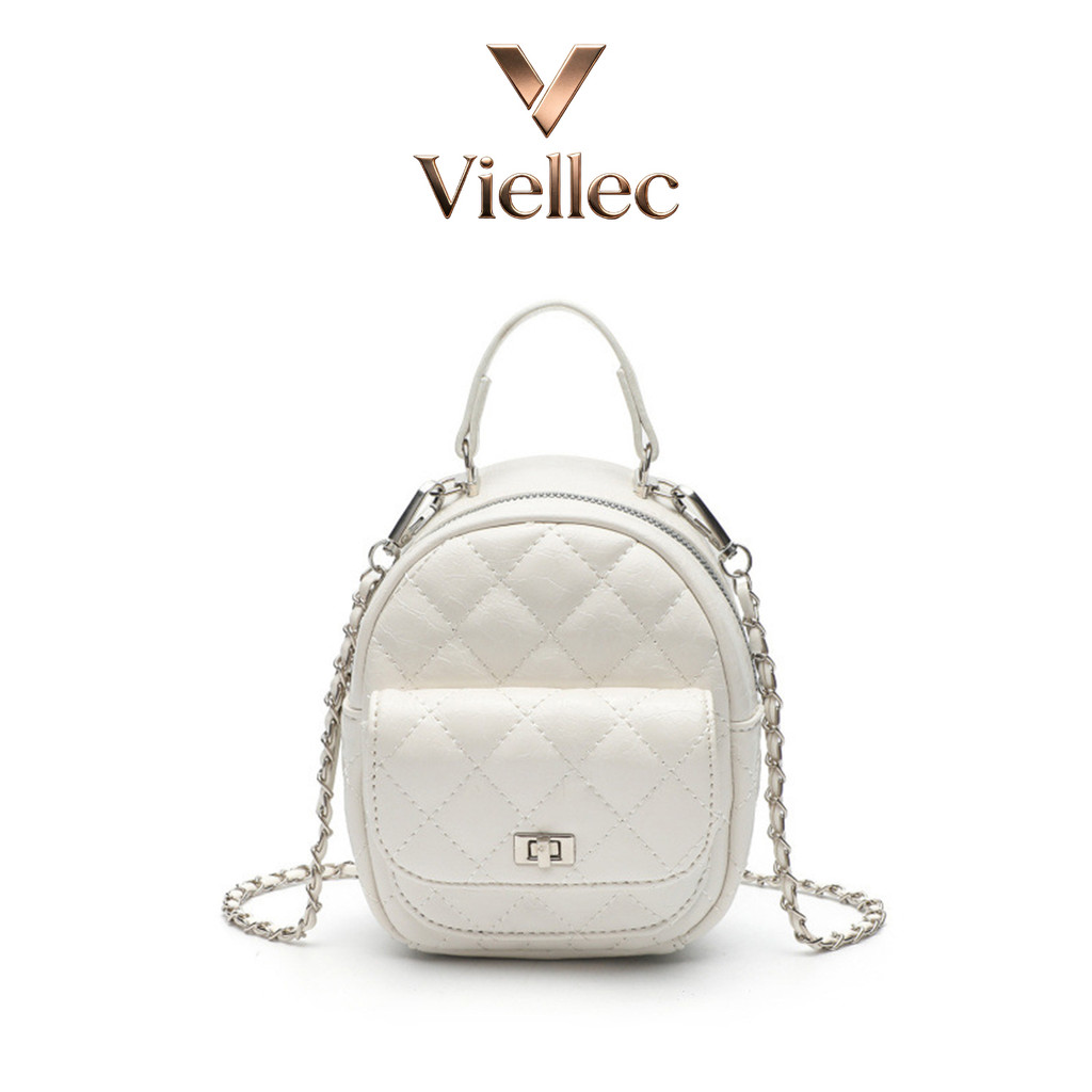 Viellec Phiên Bản Hàn Quốc Ba Lô Kim Cương Thời Trang Ba Lô Nhỏ Đơn Giản Phù Hợp Với Dây Xích Túi Học Nhỏ