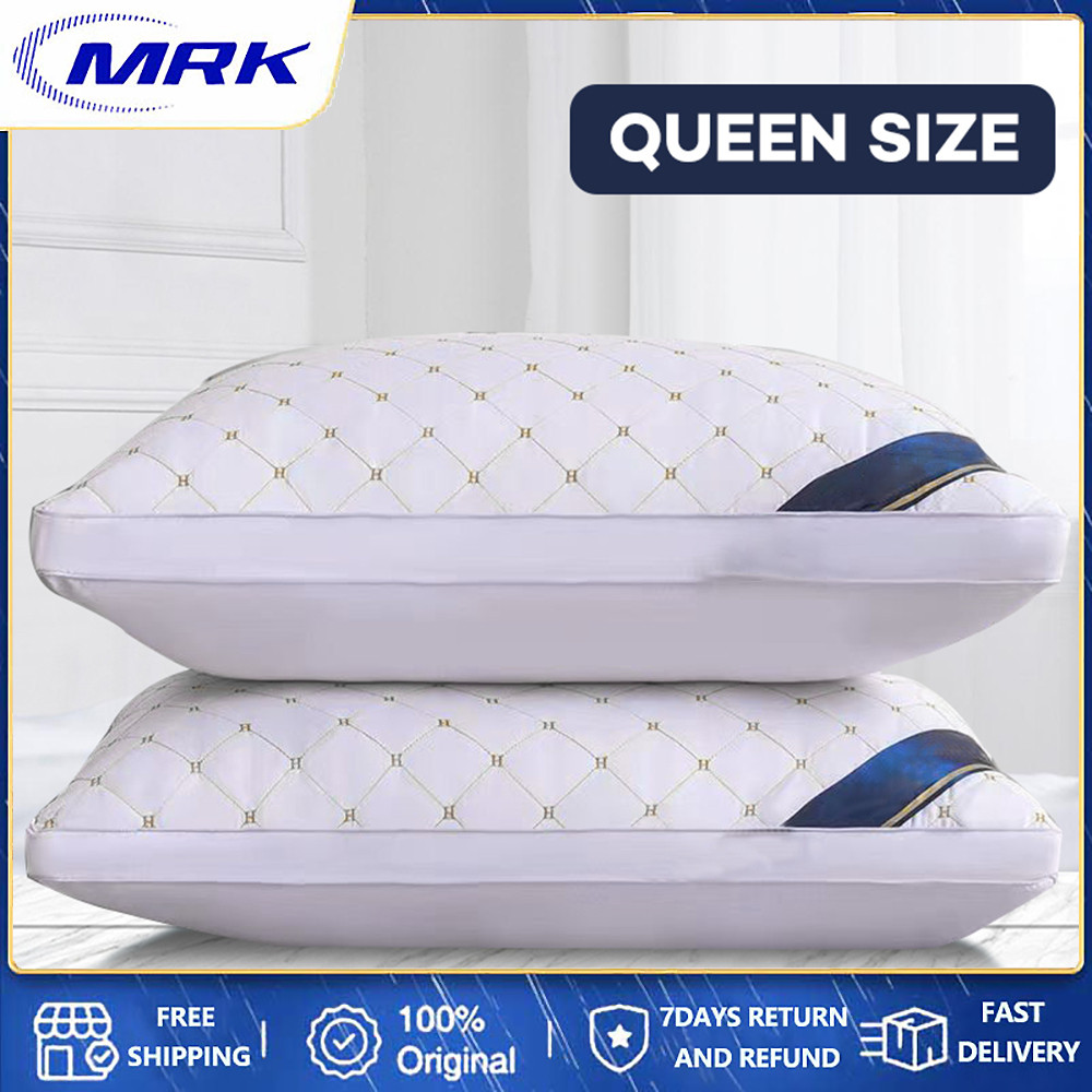 MRK 1000g Pillow High Quality Queen Size Five-star Hotel Home Pillow Soft 100% Cotton Fabric 48x74