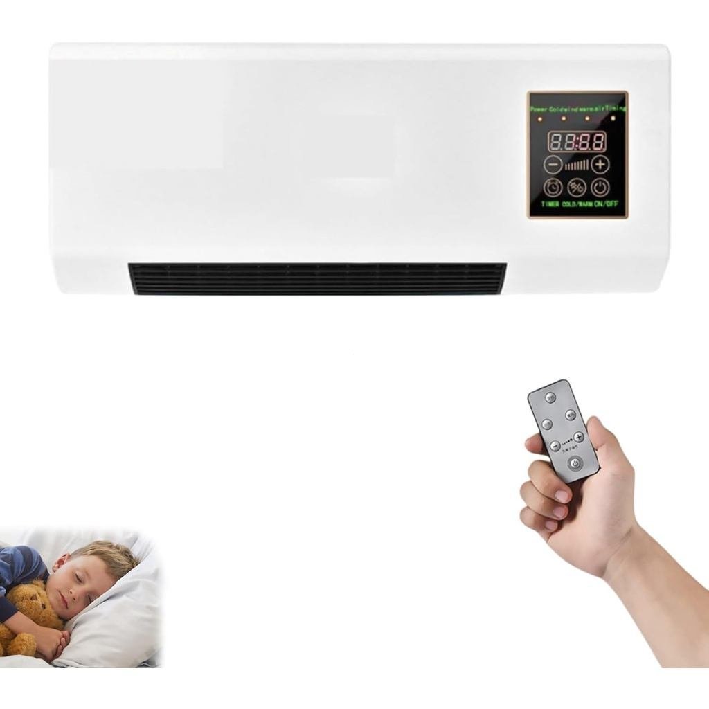 Climify Portable Air Conditioner Split Max - 2025 Wall Mount Mini Split ACHeating System wRemote, 110V for Home & Office, Multifunctional Turbo Cooling for Home Office(White)