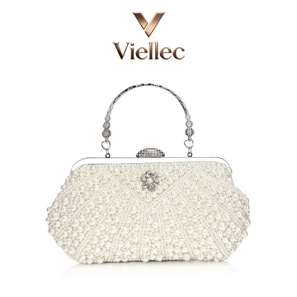 Viellec Nhẹ Sang Trọng Handmade Ngọc Trai Túi Ăn Tối Túi Xách Thời Trang Phù Hợp Với Prom Nữ Ly Hợp Tinh Tế Đầm Cưới Túi Messenger