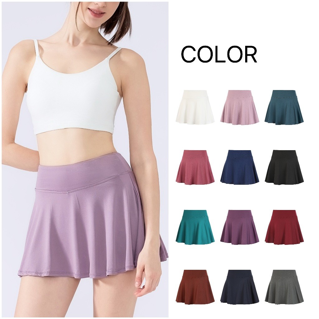 2in1 High waist Sports Skirt With cycling and pocket for Women Volleyball/running/yoga/gym 386