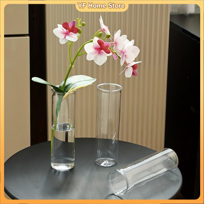 Clear Cylinder Flower Vase Plastic Vases for Living Room Party Hydroponic Flower Vase Minimalist Hom