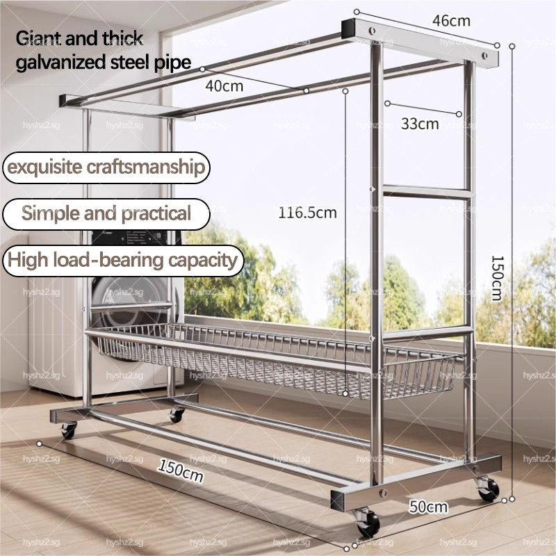 Thickened clothes drying rack balcony indoor floor-standing clothes drying rack floor-standing rack Stainless Steel Folding Drying Rack - Indoor Outdoor Use Space-Saving Laundry Organizer for Balcony Tile 360 Degree Rotary Hook Home Foldable Drying Hangin