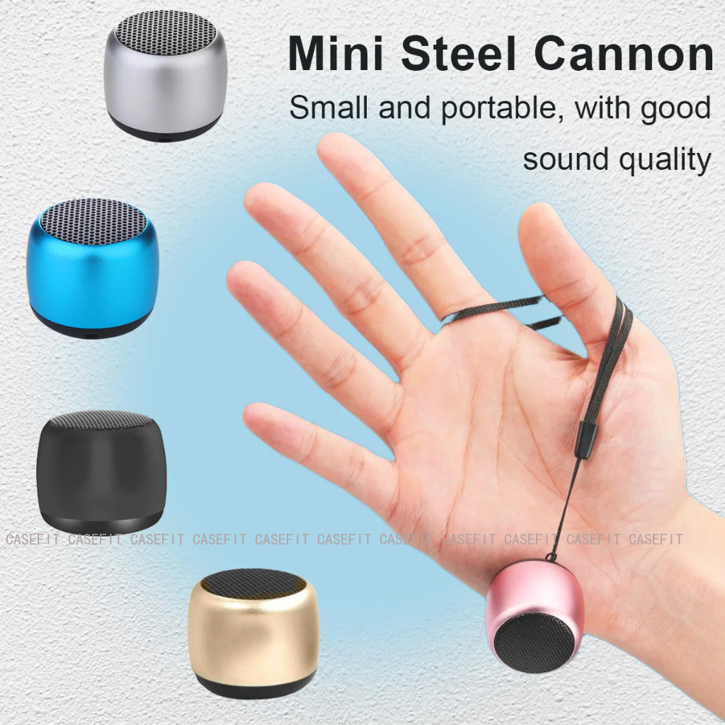 Mini Speaker Metal Heavy Bass Small Steel Cannon Tws Series Small Mini Wireless Bluetooth Speaker