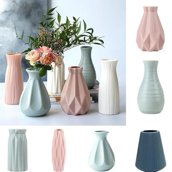 Artificial Plastic Vase Nordic Decorations Flower Vase Hydroponic Plant Imitation Porcelain Vase