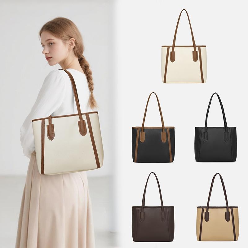 Mumu 8091 Large Women Simple Tote Bag Pu Leather Office Bags For College Students WOman