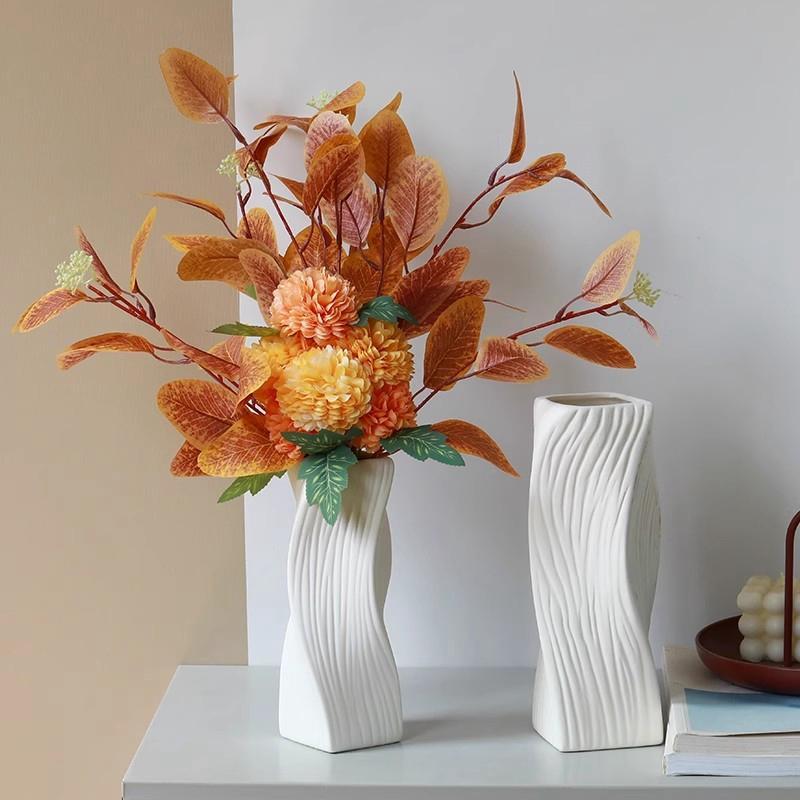 Nordic Modern White Decorative Vases Plastic Vase Home Decor Centerpieces Flower Vase for LivingRoom