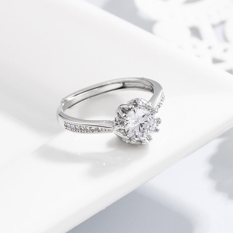 Nhẫn Nữ Đính Đá Sang Trọng & Tinh Tế Hợp Kim Cao Cấp Viên Đá Cắt Đa Giác Bắt Sáng Điều Chỉnh Linh Hoạt Phù Hợp Mỗi Ngày