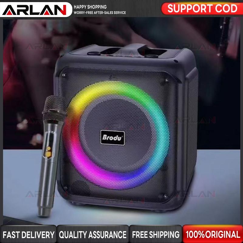 8inch Bluetooth Outdoor Boombox Powerful Sound Wireless Speakers with rechargeable Wireless Mic