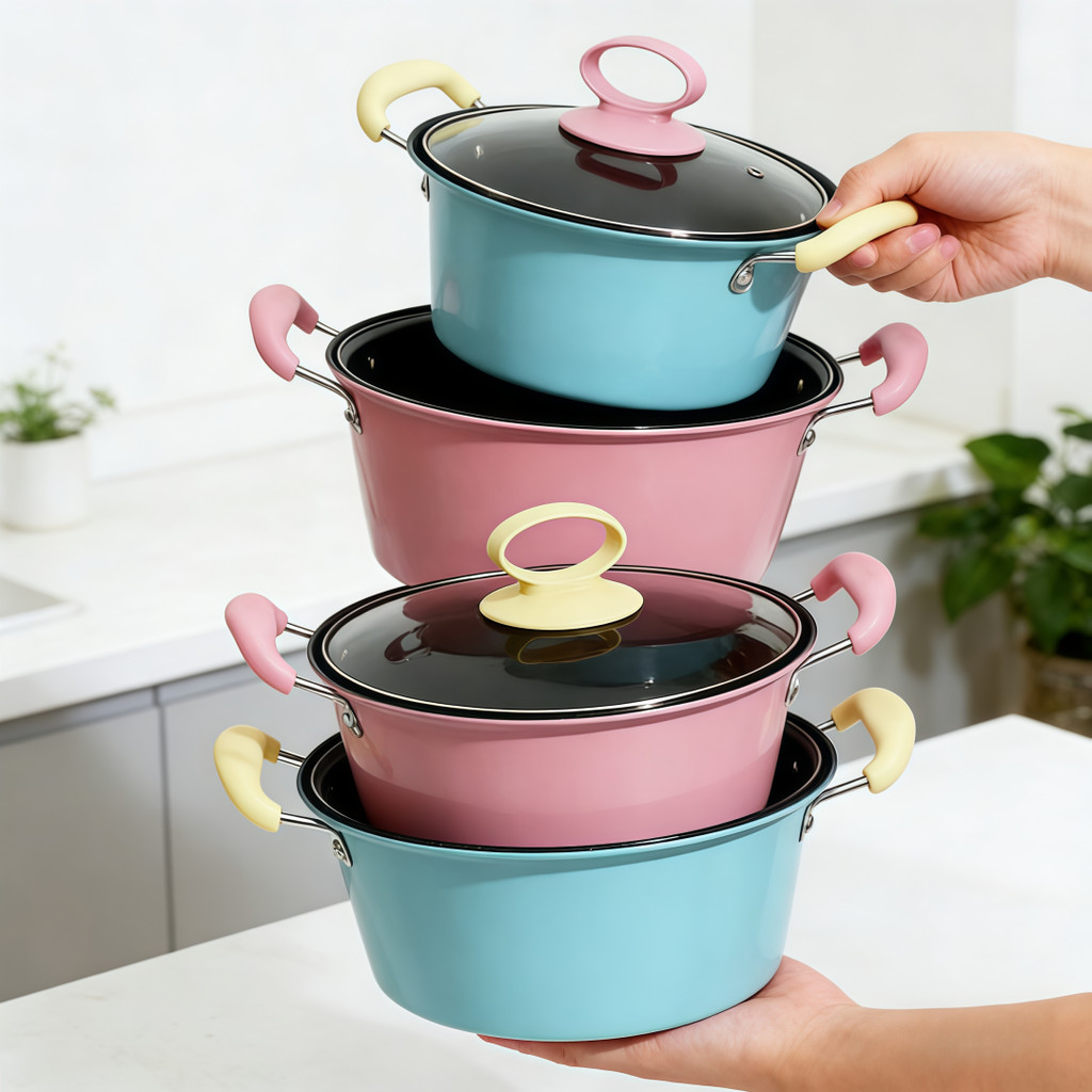 【Cookpro】Non Stick Casserole Soup Pot Cooking Pot Easy-to-Clean Alloy Non-Stick Pot with Lid