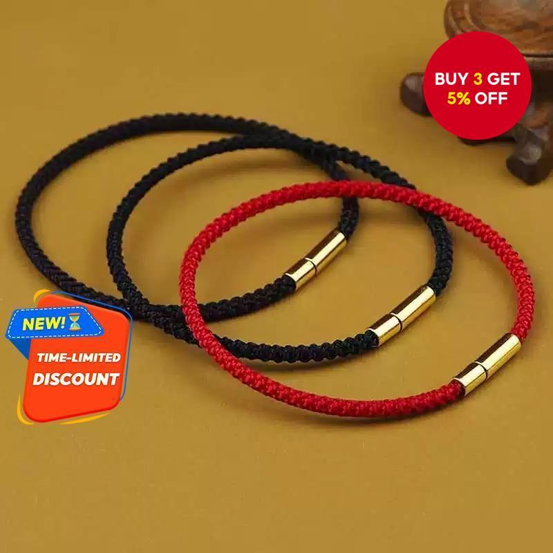 Braided Red Rope Bracelet 3mm for Couples Titanium Steel Lucky Gift Jewelry