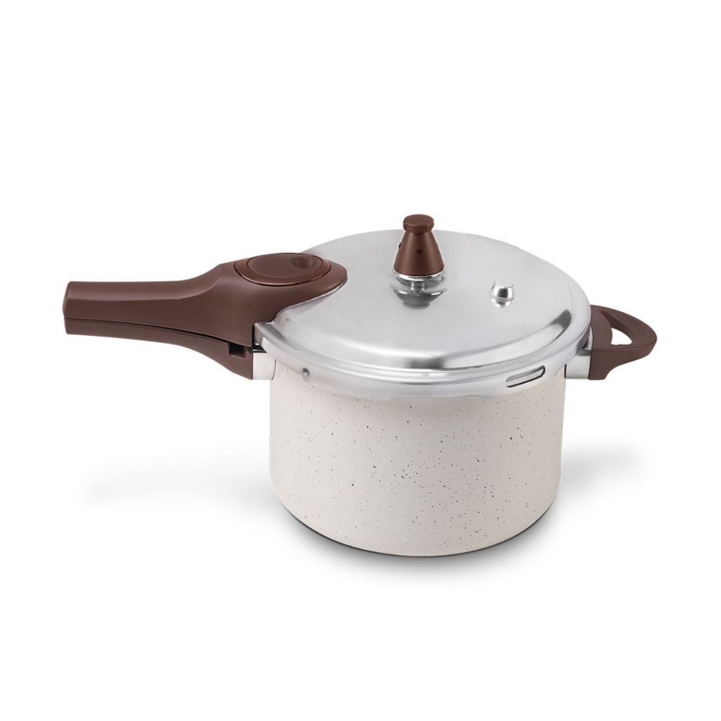 Panela de Pressão BRINOX Ceramic Life PRESSURE 4,2L Vanilla - Fundo de Indução - Antiaderente Cerâmi