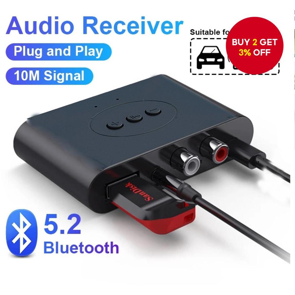 Bluetooth 5.0 Audio NFC Receiver 3.5mm Aux RCA USB Stereo Music Adapter With Mic Car Kit Speaker