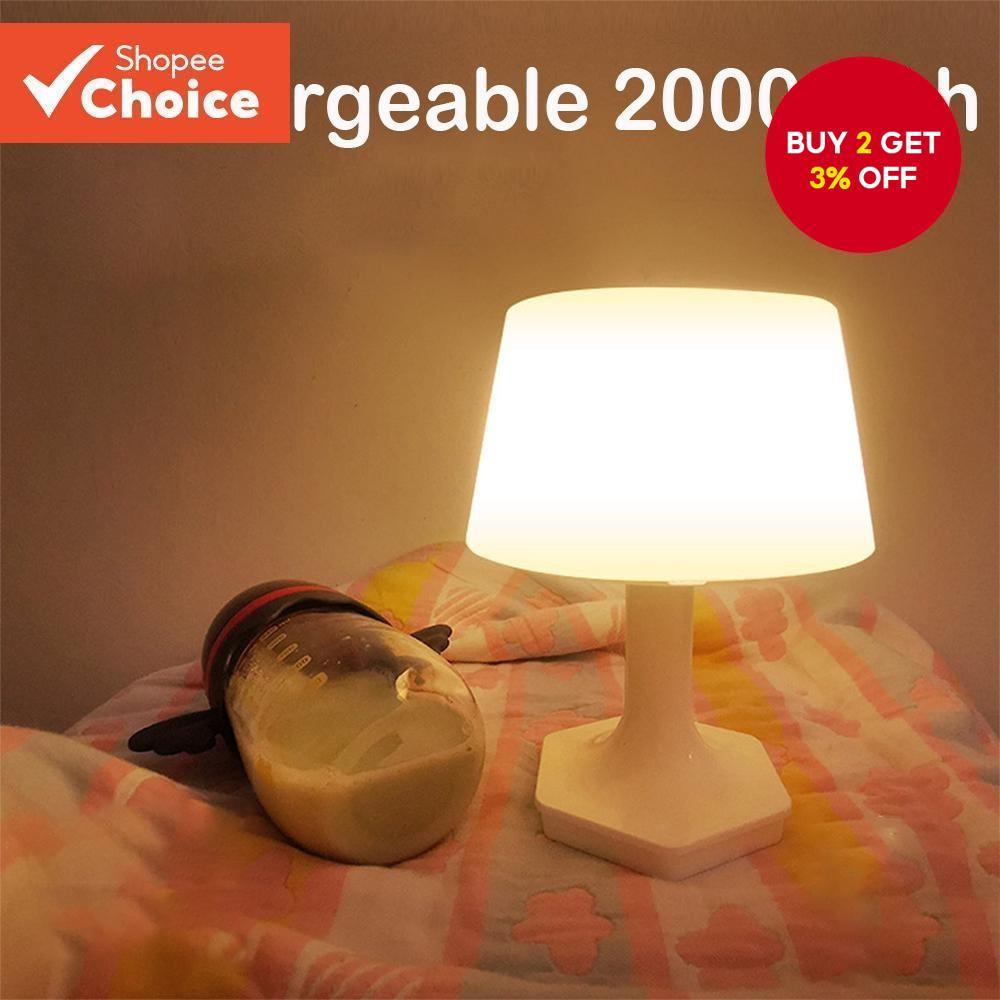 USB Rechargeable Bedside Lamp - 2-Color LED Table Light for Eye Protection, Perfect for Bedroom Read